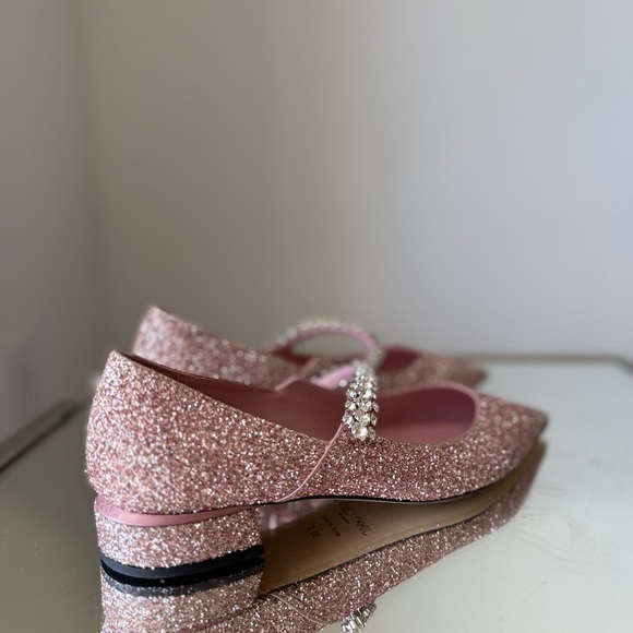 New Jimmy Choo Bing Glitter Crystal-Strap Ballerina Pumps 38.5 $1,095 - Picture 9 of 9